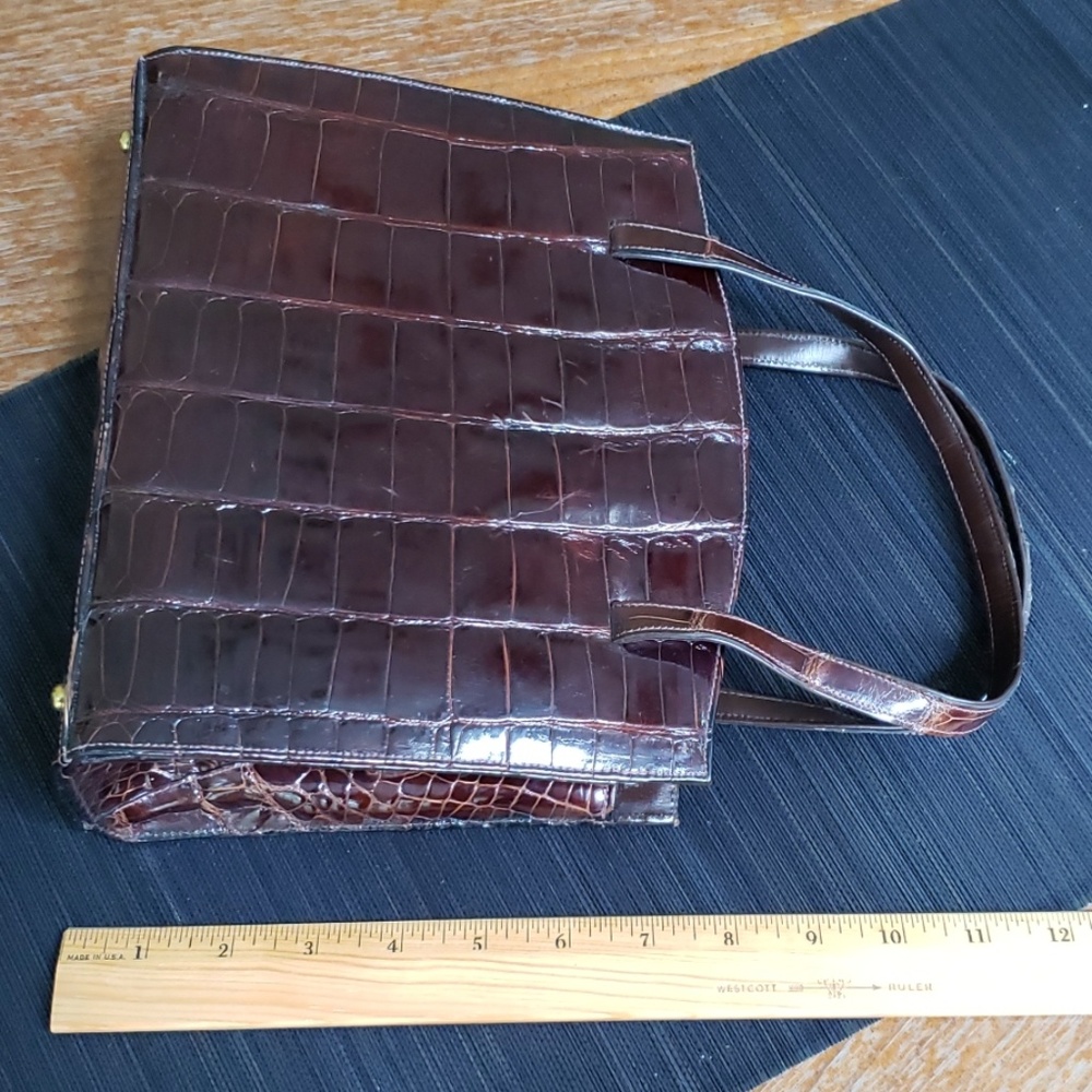 Not for sale💥VTG Lesco Alligator bag, dark brown - Picture 9 of 11